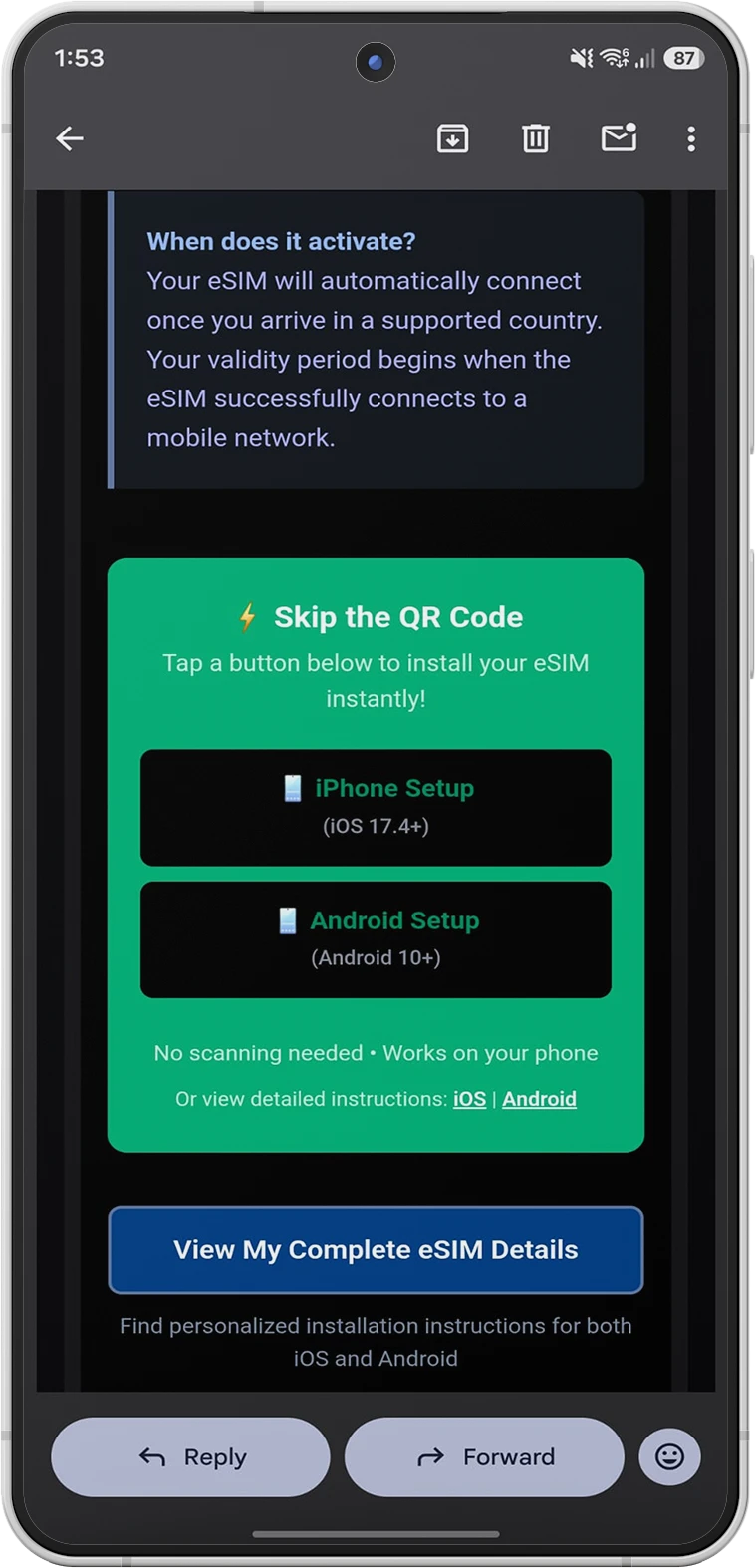 Step 1: Install using the Android Setup Link